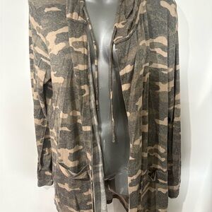 Camouflage Open-Front Women's Duster